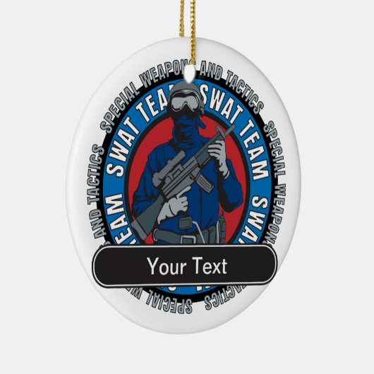 Ornement Rond En Céramique Équipe de choc faite sur commande (Droite)