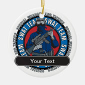 Ornement Rond En Céramique Équipe de choc faite sur commande (Devant)