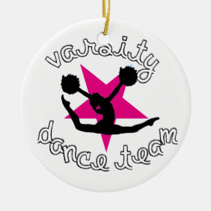 Ornement Rond En Céramique Équipe de danse de Pom
