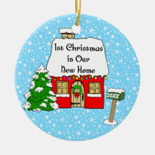 Ornement Rond En Céramique ęr Noël dans notre nouvelle maison