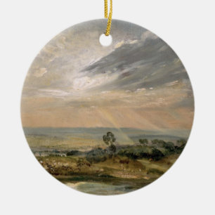 Ornement Rond En Céramique Étang de colline de branche de John Constable ,