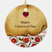 ORNEMENT ROND EN CÉRAMIQUE ETERNEL LOVE VALENTINE'S DAY PARCHMENT (Dos)