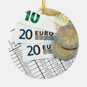Ornement Rond En Céramique Euros