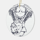 Ornement Rond En Céramique Évolution de Harley V-Jumelle (Gauche)