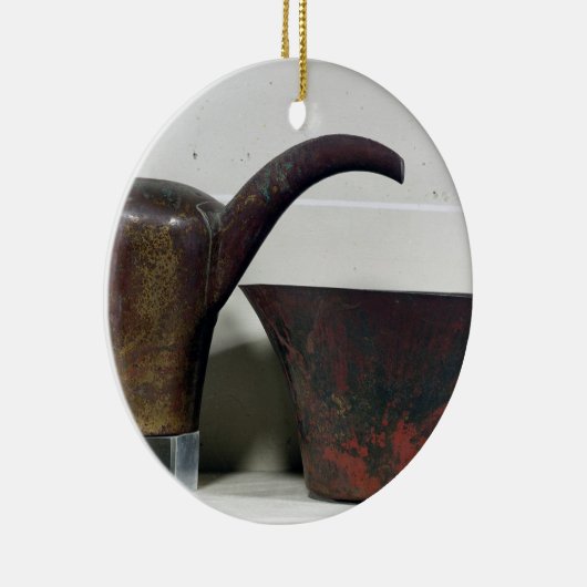 Ornement Rond En Céramique Ewer et bassin (cuivre) (Droite)