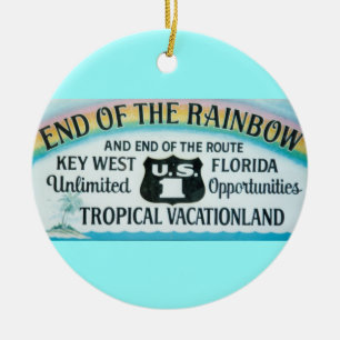 Ornement Rond En Céramique Extrémité de Key West la Floride de l'ornement d