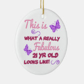 Ornement Rond En Céramique Fabuleux 21e anniversaire (Droite)