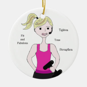 Ornement Rond En Céramique Faut Faire du Sport Haltérophilie Féminine