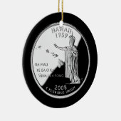 Ornement Rond En Céramique Faux Hawaii State Quarter (Droite)