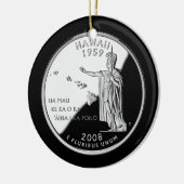Ornement Rond En Céramique Faux Hawaii State Quarter (Gauche)