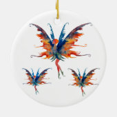 Ornement Rond En Céramique Fée avec ailes Décor en céramique (Dos)