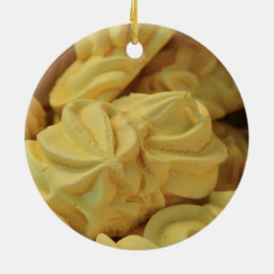 Ornement Rond En Céramique Fête de Noël de la meringue française