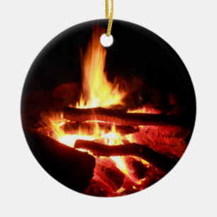 Ornement Rond En Céramique Feu de terrain