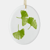 Ornement Rond En Céramique Feuille de Ginkgo (Droite)