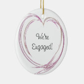 Ornement Rond En Céramique Fiançailles Abstrait rose (Droite)