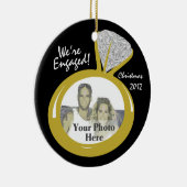 Ornement Rond En Céramique Fiançailles Ring Photo (Droite)