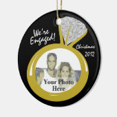 Ornement Rond En Céramique Fiançailles Ring Photo (Gauche)