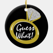 Ornement Rond En Céramique Fiançailles Ring Photo (Dos)