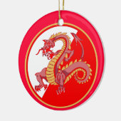 Ornement Rond En Céramique Fierce Chinese Dragon Custom Christmas Ornament (Gauche)