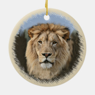 Ornement Rond En Céramique Fierté du lion
