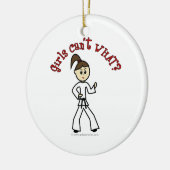 Ornement Rond En Céramique Fille de karaté léger (Gauche)