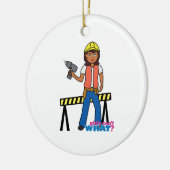 Ornement Rond En Céramique Fille de la construction (Gauche)