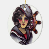 Ornement Rond En Céramique fille de marin (Gauche)