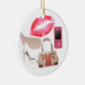 Ornement Rond En Céramique Fille de mode (Droite)