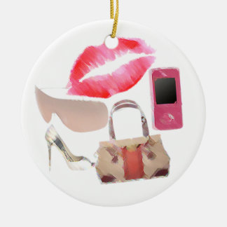 Ornement Rond En Céramique Fille de mode