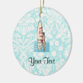 Ornement Rond En Céramique Fille de surfer (Gauche)