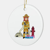 Ornement Rond En Céramique Fille des pompiers - Rouge (Gauche)