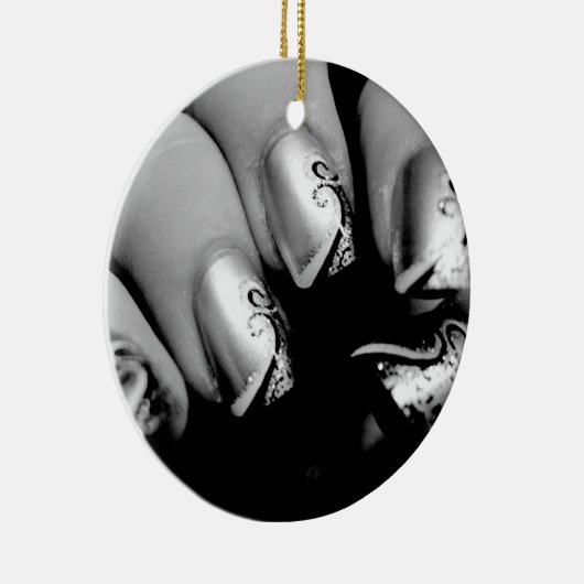 Ornement Rond En Céramique Fingernails Designer (Droite)