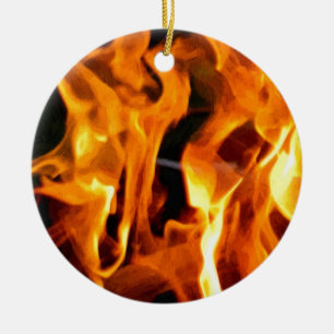 Ornement Rond En Céramique Flamme