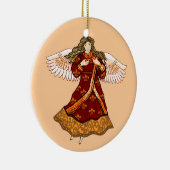 Ornement Rond En Céramique Fleur de lis ange chrétien (Droite)