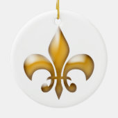 Ornement Rond En Céramique Fleur de Lis Noël (Dos)