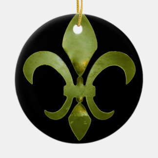 Ornement Rond En Céramique Fleur de Lis Ornament tordu