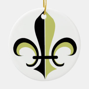 Ornement Rond En Céramique Fleur De Lys