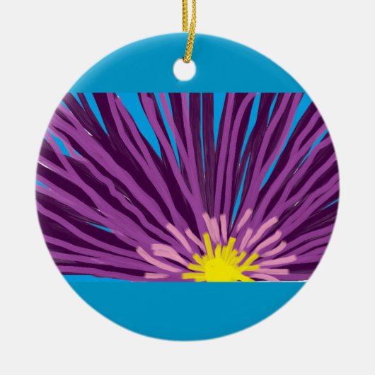 Ornement Rond En Céramique Fleur en huile (Devant)