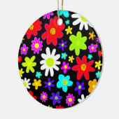 Ornement Rond En Céramique Fleurs colorées (Gauche)