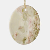 Ornement Rond En Céramique Fleurs Pastel Rose (Droite)