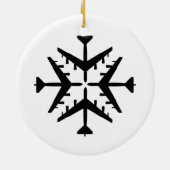 Ornement Rond En Céramique Flocon de neige des avions B-52 (Dos)