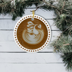 Ornement Rond En Céramique Floral Baristas Art In Latte