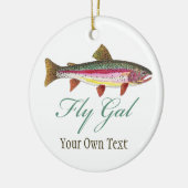 Ornement Rond En Céramique Fly Fishing Fly Gal (Gauche)