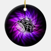 Ornement Rond En Céramique Football violet cool (Dos)