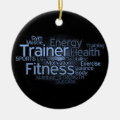 Ornement Rond En Céramique Forme physique/ornement personnel d'entraîneur (Devant)