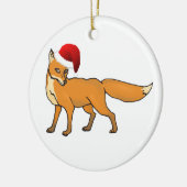 Ornement Rond En Céramique Fox de Noël (Gauche)