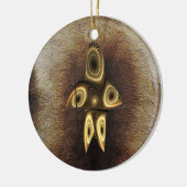 Ornement Rond En Céramique Fractal Inuit Hunter (Gauche)