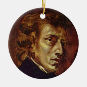 Ornement Rond En Céramique Frederic Chopin Portrait by Eugene Delacroix