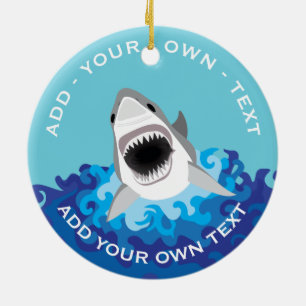 Ornement Rond En Céramique Funny Shark