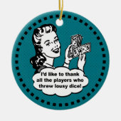 Ornement Rond En Céramique Gagnant de jeu de matrices (Devant)